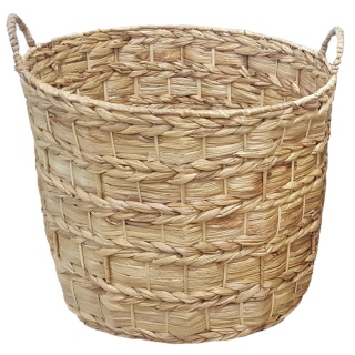 Корзина плетеная круглая с ручками 40*35/40 см из камыша