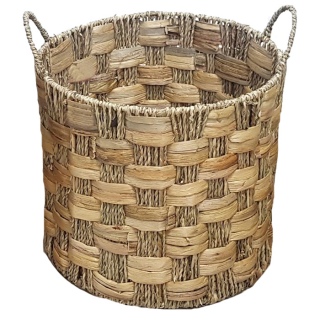 Корзина плетеная круглая с ручками 36*32/38 см из камыша 