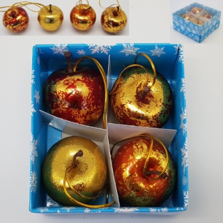 Набор из разноцветных (кракелюр) яблок (4 шт.) в подарочной упаковке