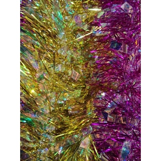 Набор мишуры из 2 шт. (золотая и малиновая)